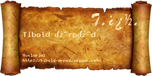 Tibold Árpád névjegykártya