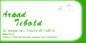 arpad tibold business card